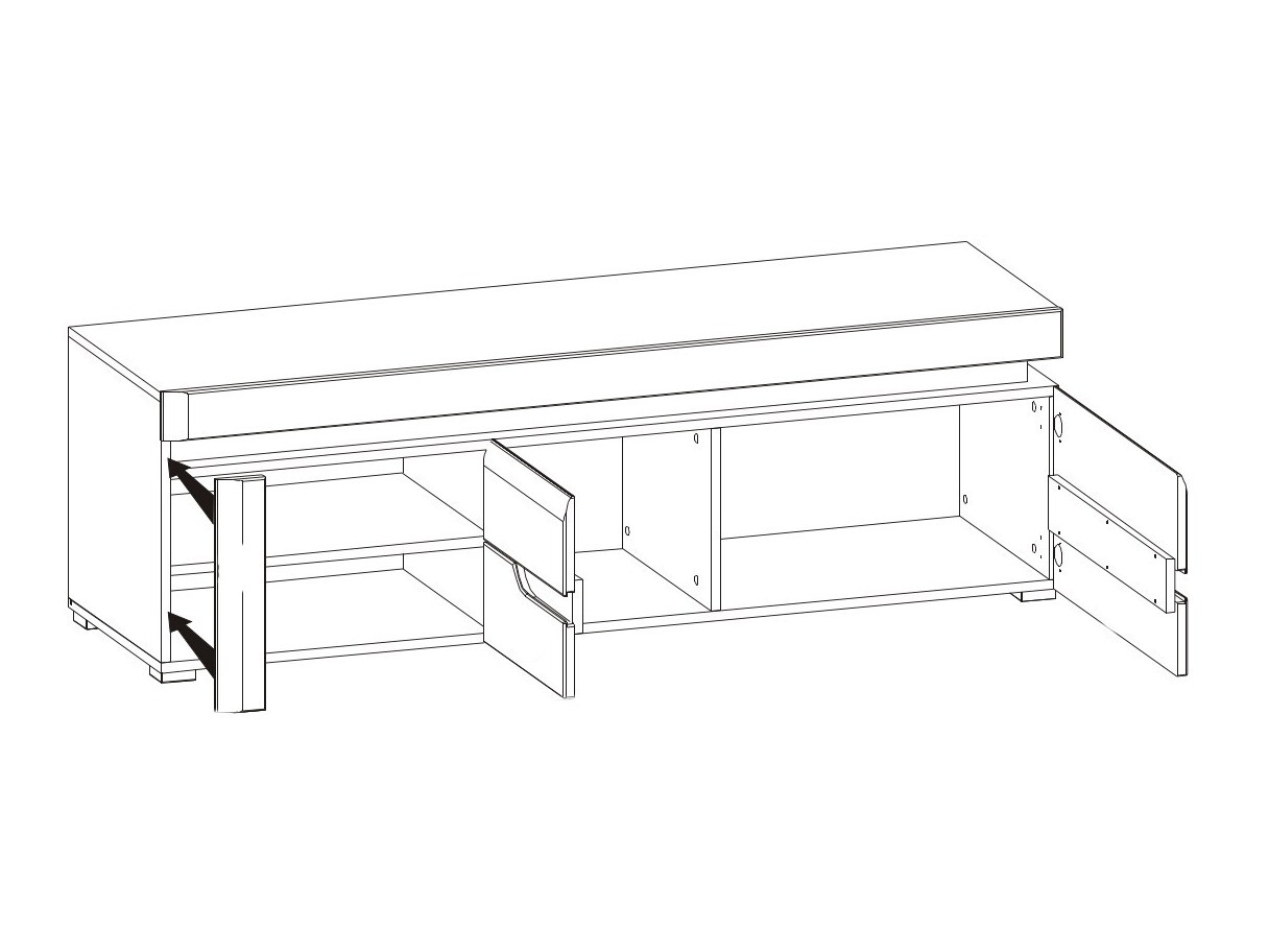 TV-meubel Revelmi 101 (Glanzend wit + Wit)