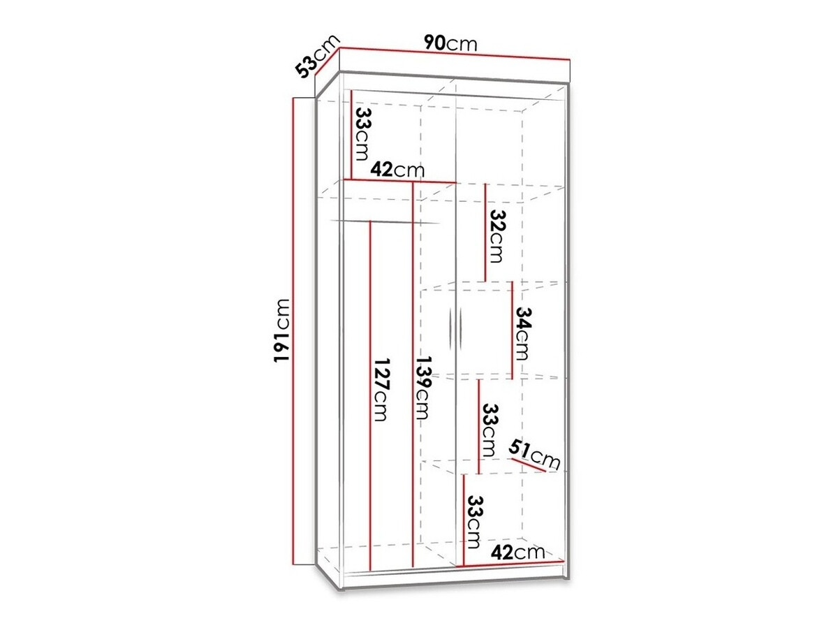 Kledingkast Novduni 100 (Wit)