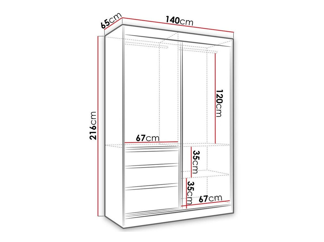 Kledingkast Toledo 115 (Wit)