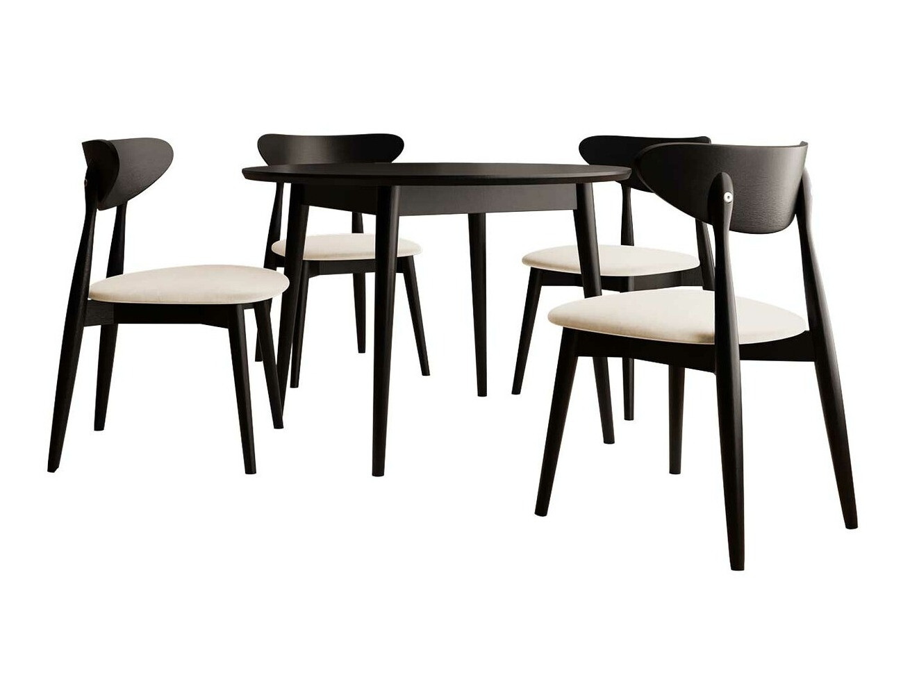 Eetkamerset Racine 134 (Zwart)