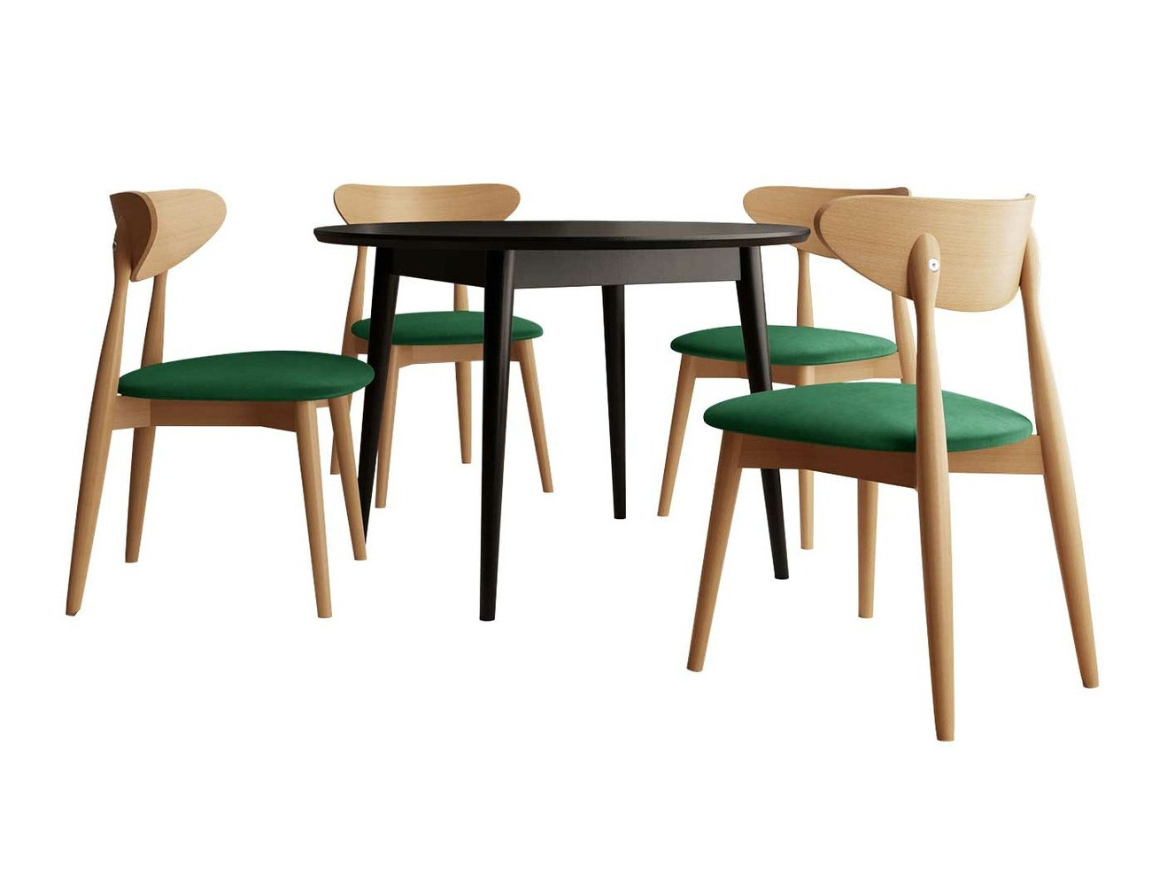 Eetkamerset Racine 134 (Zwart)