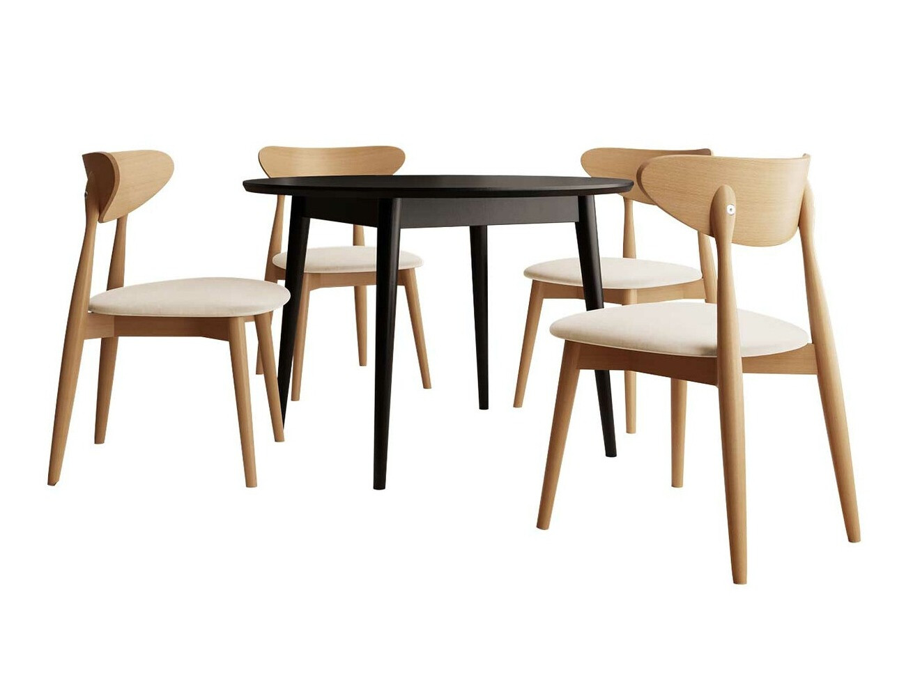 Eetkamerset Racine 134 (Zwart)