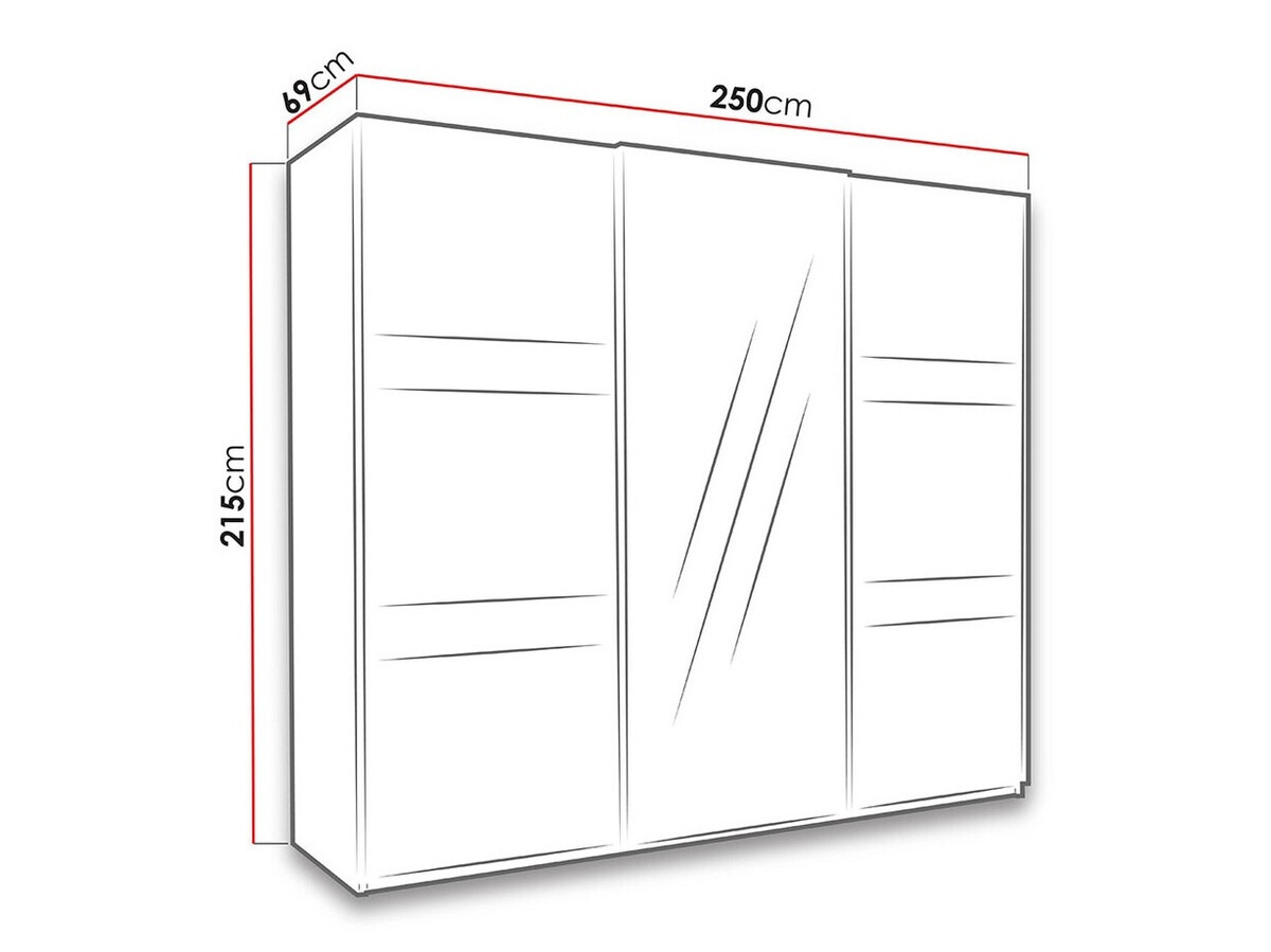 Kledingkast Fivelbo 110 (Klooster eik + Glanzend zwart)