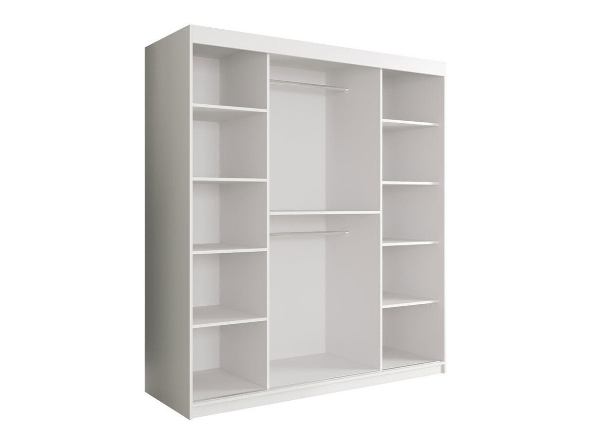 Kledingkast Hartford 261 (Matzwart + Zwart marmer)