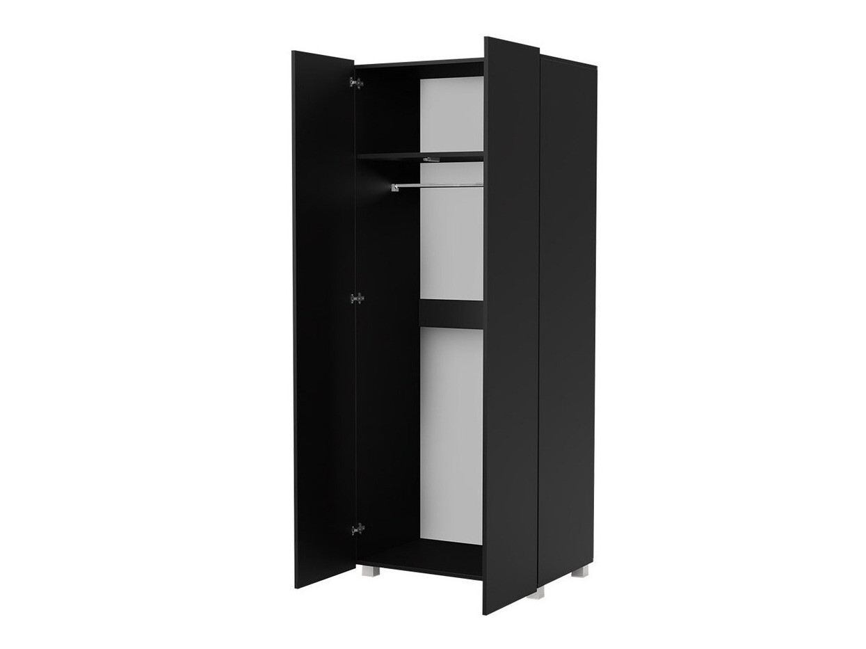 Kledingkast Tivdalu 125 (Wit + Glanzend wit)