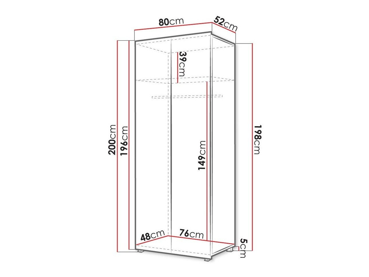 Kledingkast Tivdalu 125 (Zwart + Glanzend zwart)