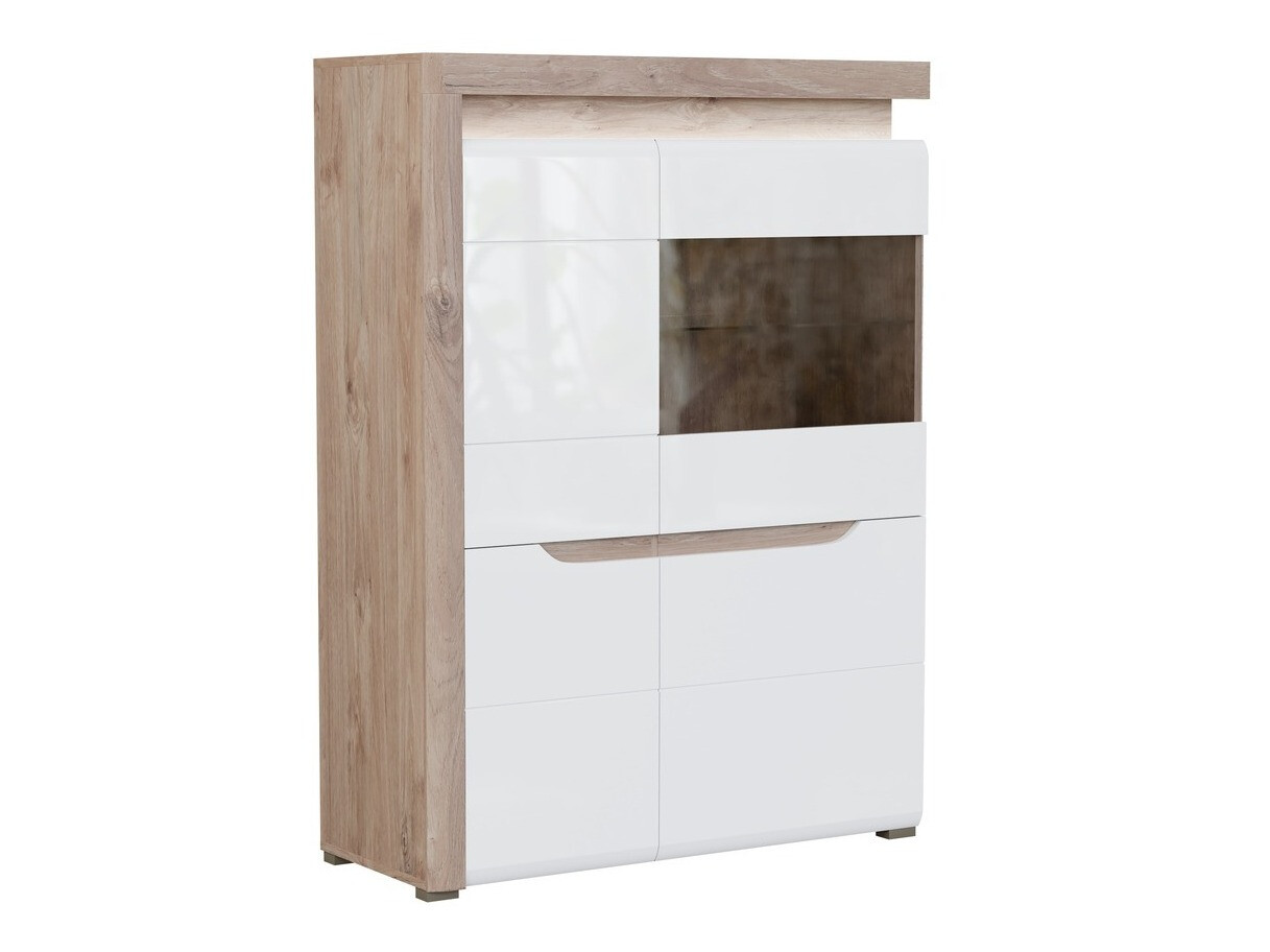 Dressoir Revelmi 104 (Eiken + Glanzend wit)
