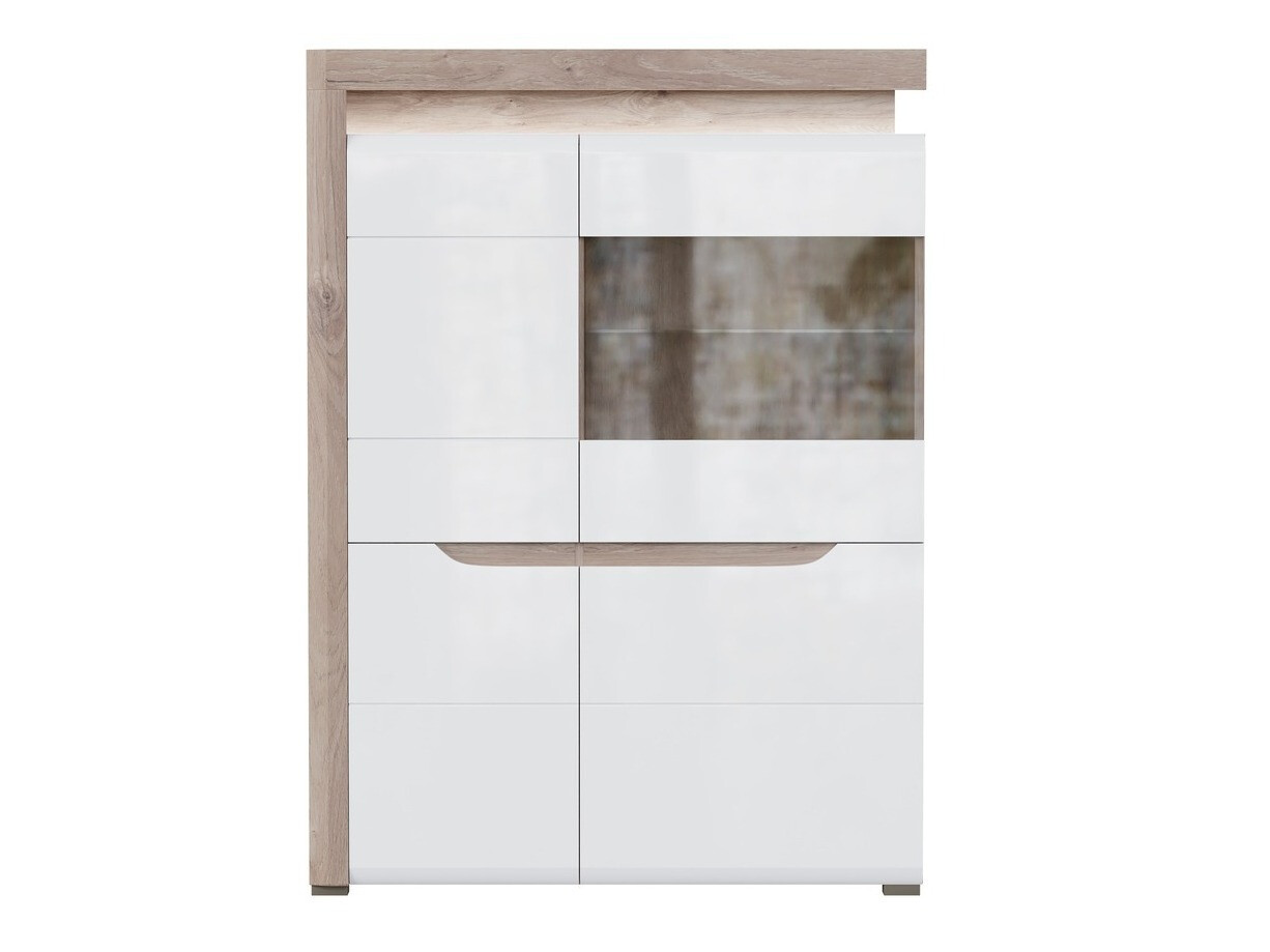 Dressoir Revelmi 104 (Eiken + Glanzend wit)