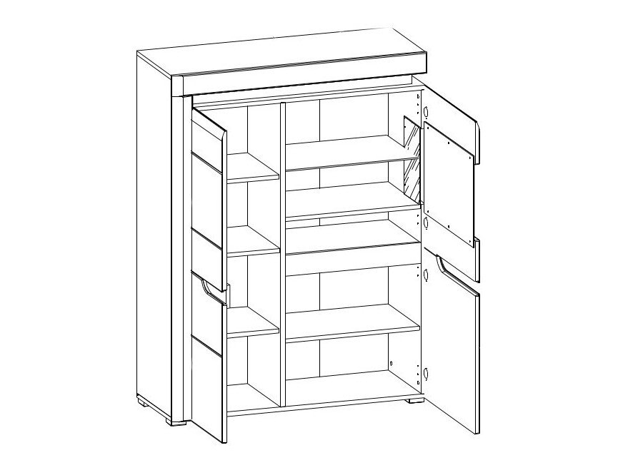 Dressoir Revelmi 104 (Glanzend wit + Wit)