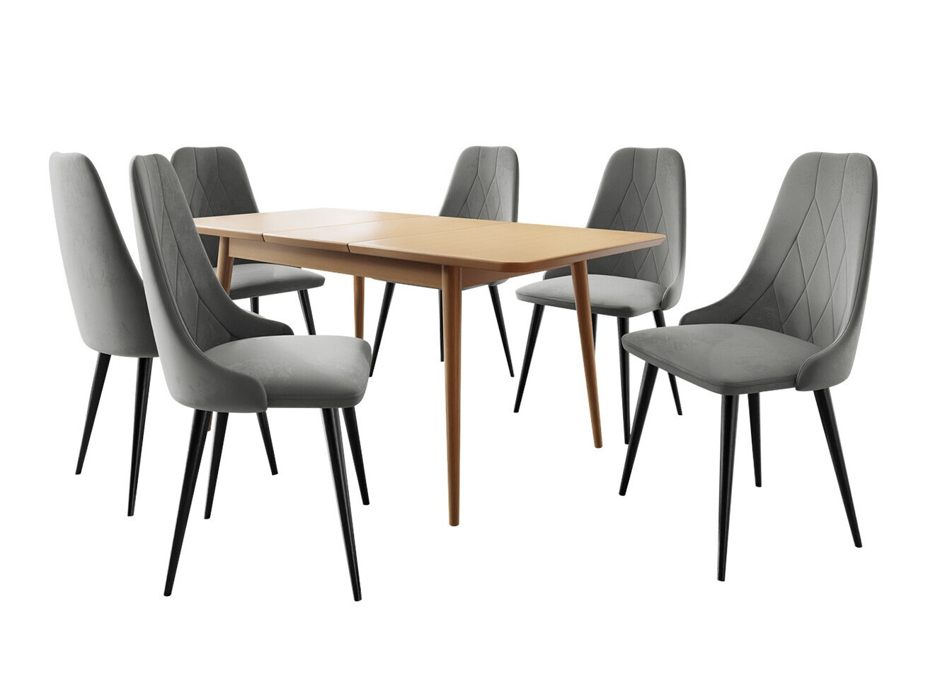 Eetkamerset Racine 125 (Zwart + Magic Velvet 2217)