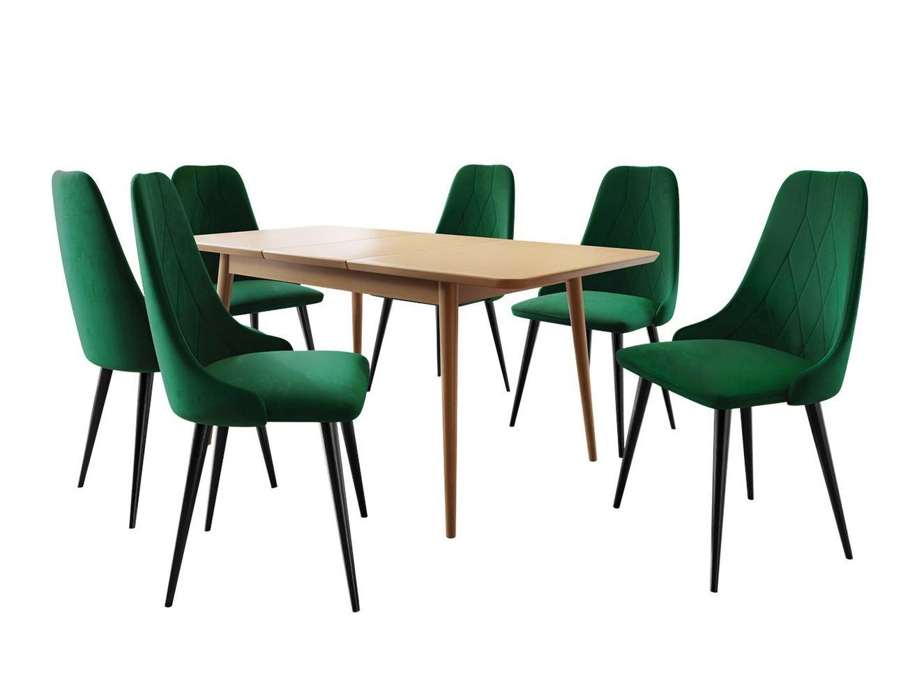 Eetkamerset Racine 125 (Zwart + Magic Velvet 2225)