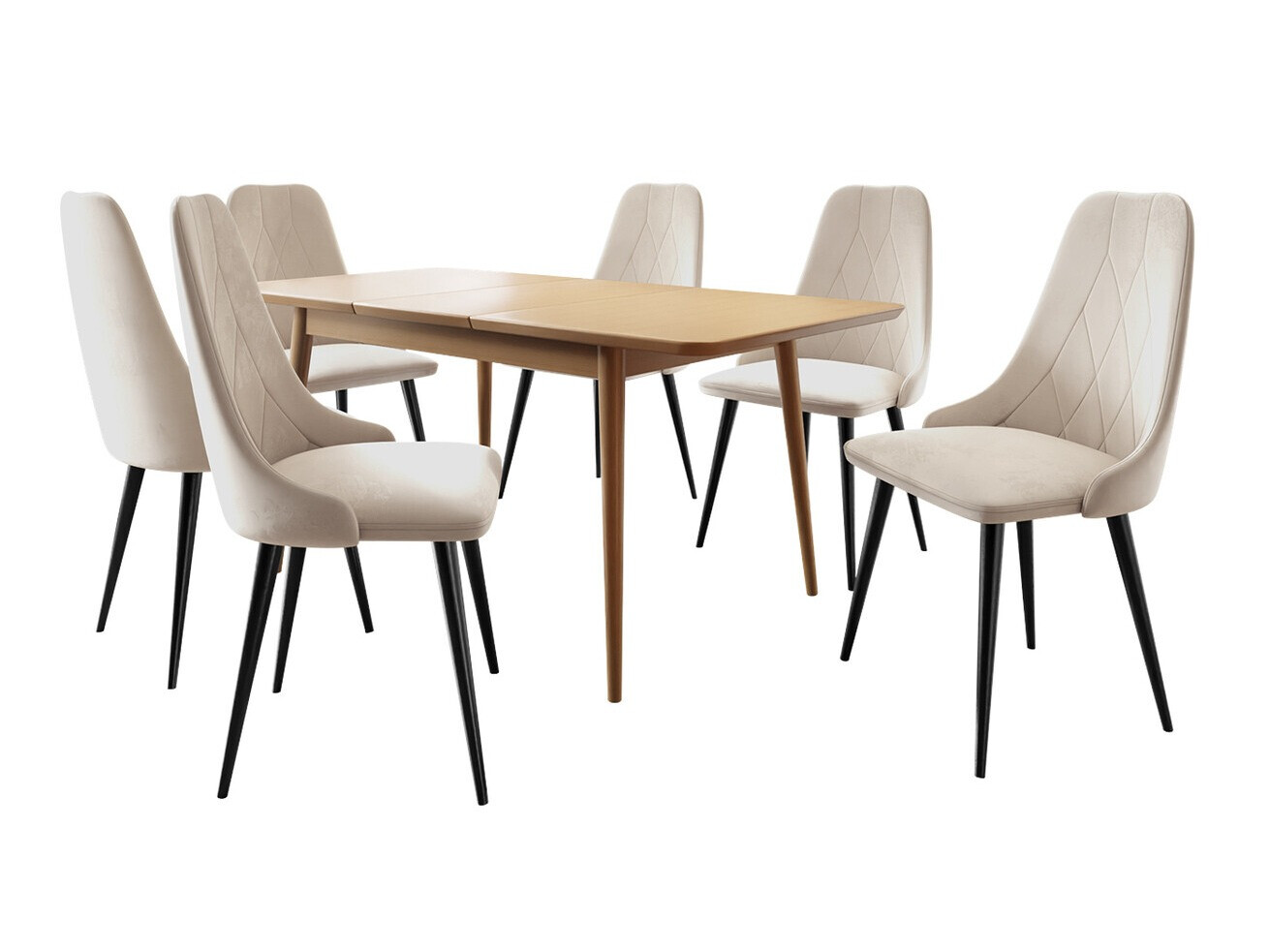 Eetkamerset Racine 125 (Zwart + Magic Velvet 2250)