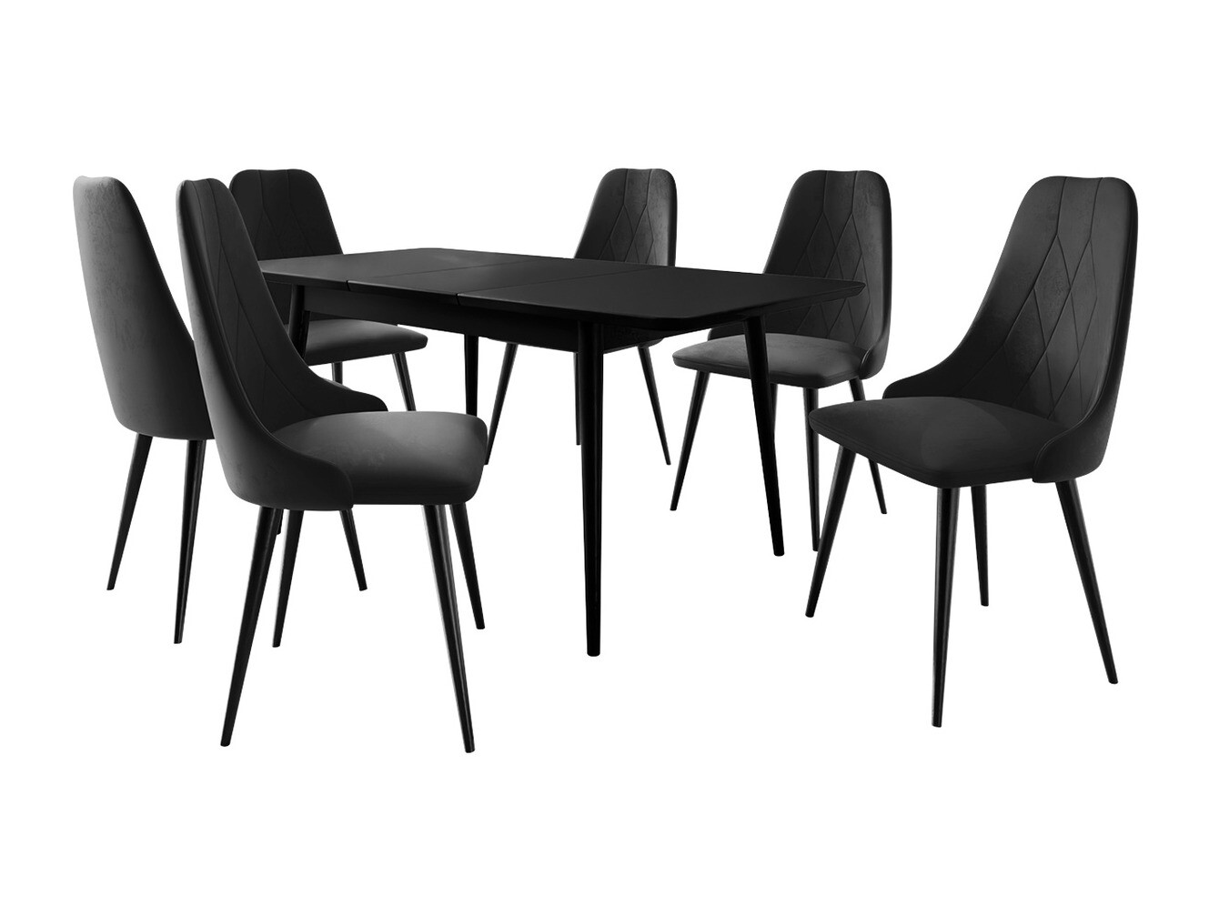 Eetkamerset Racine 125 (Zwart)
