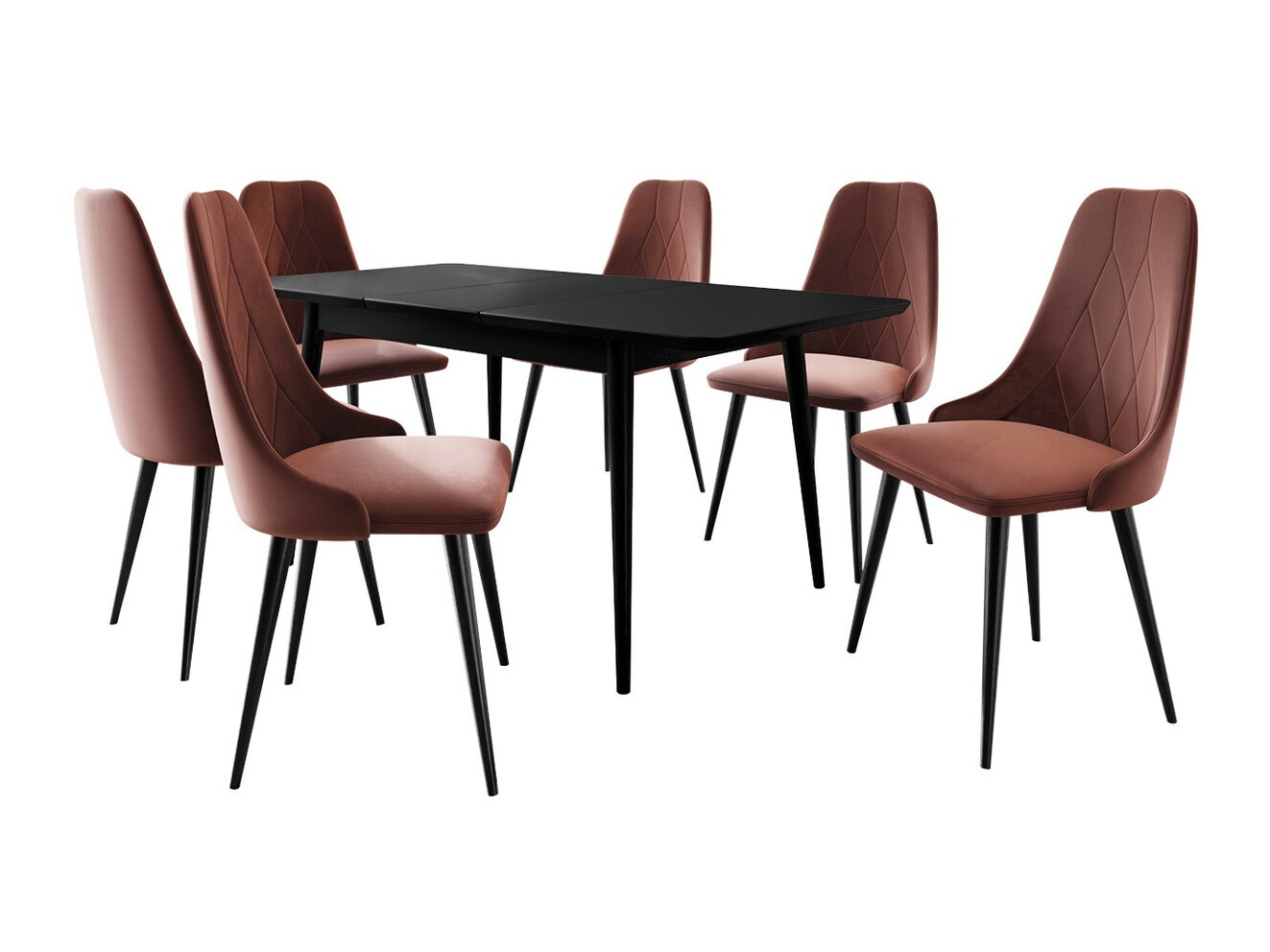 Eetkamerset Racine 125 (Zwart)