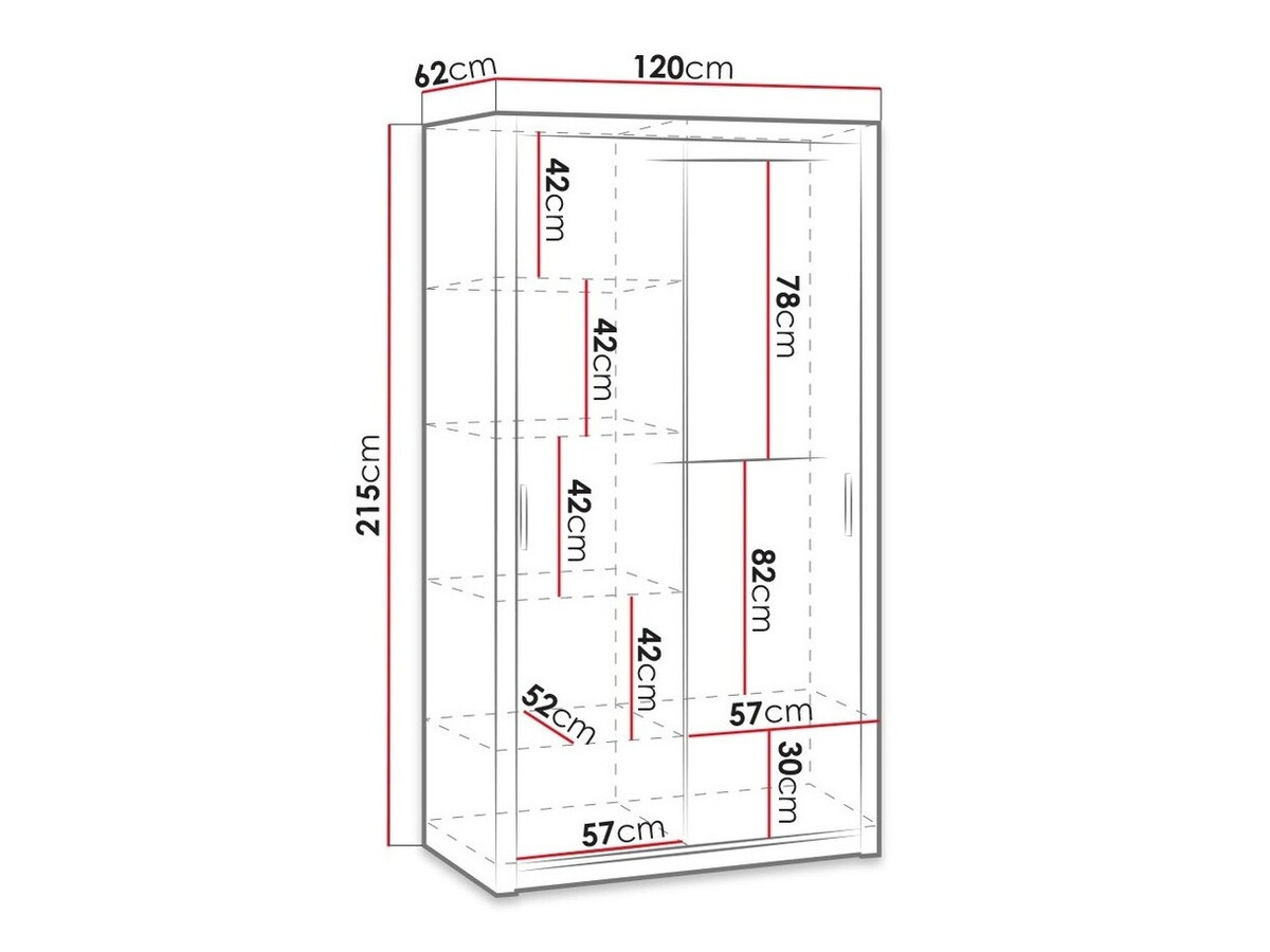 Kledingkast Catromi 102 (Klooster eik)
