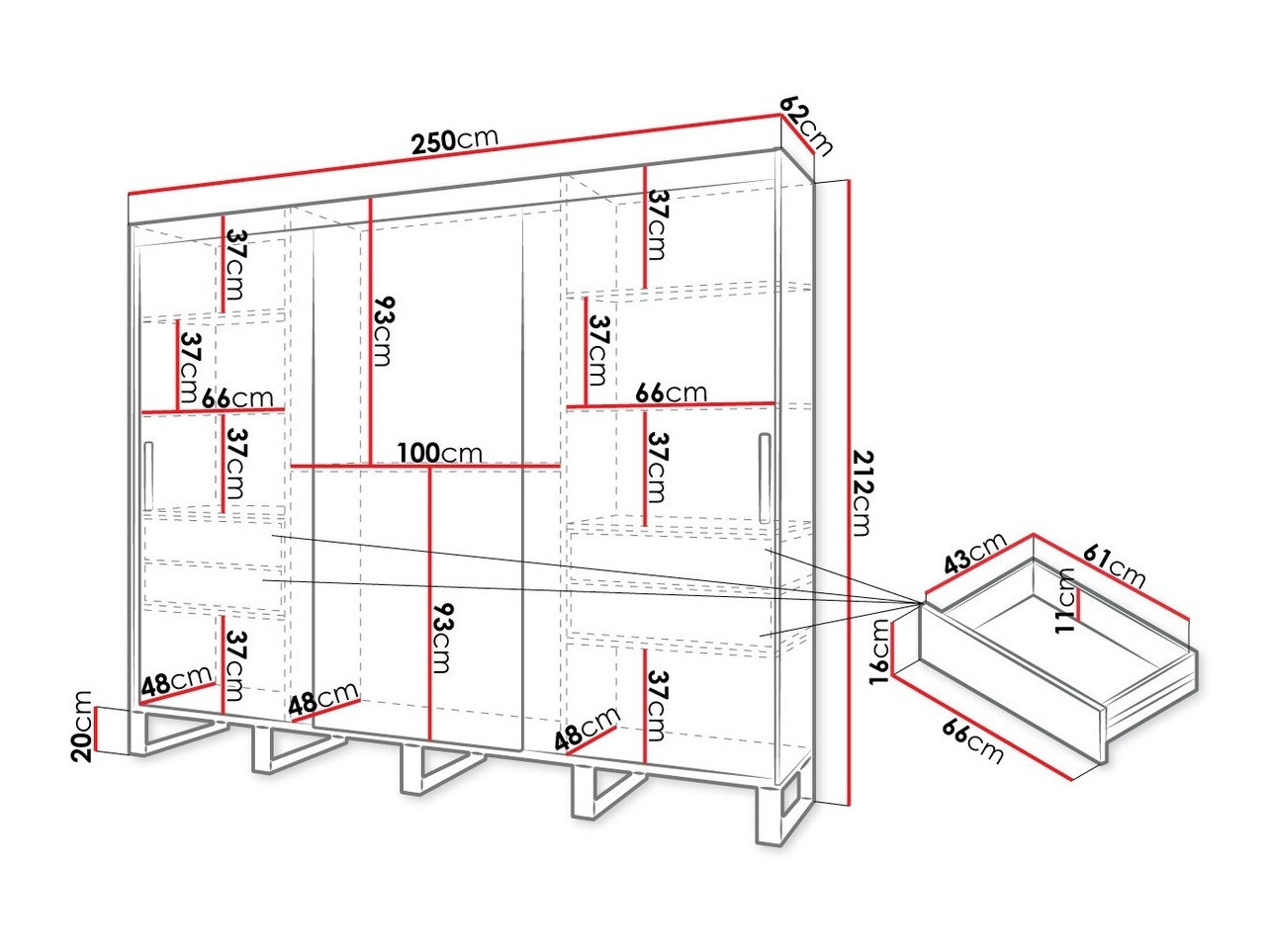 Kledingkast Hartford 153