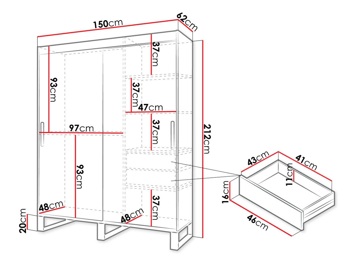 Kledingkast Hartford 162