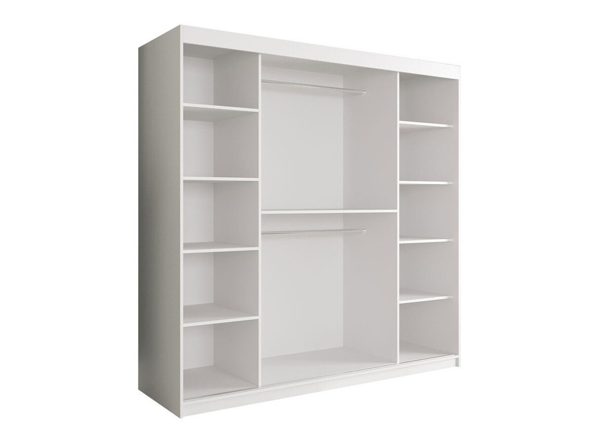 Kledingkast Hartford 250 (Matzwart + Wit marmer)