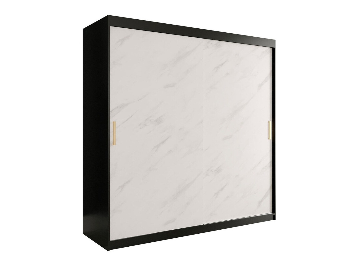 Kledingkast Hartford 250 (Matzwart + Wit marmer)