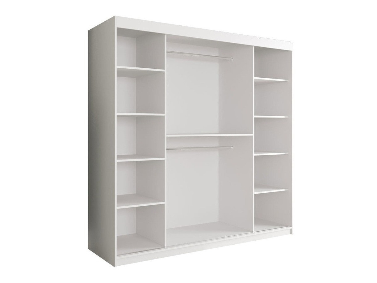 Kledingkast Hartford 250 (Matzwart + Zwart marmer)