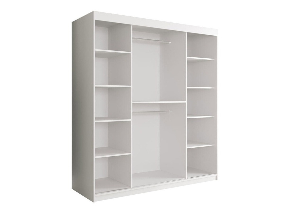 Kledingkast Hartford 249 (Matzwart + Zwart marmer)