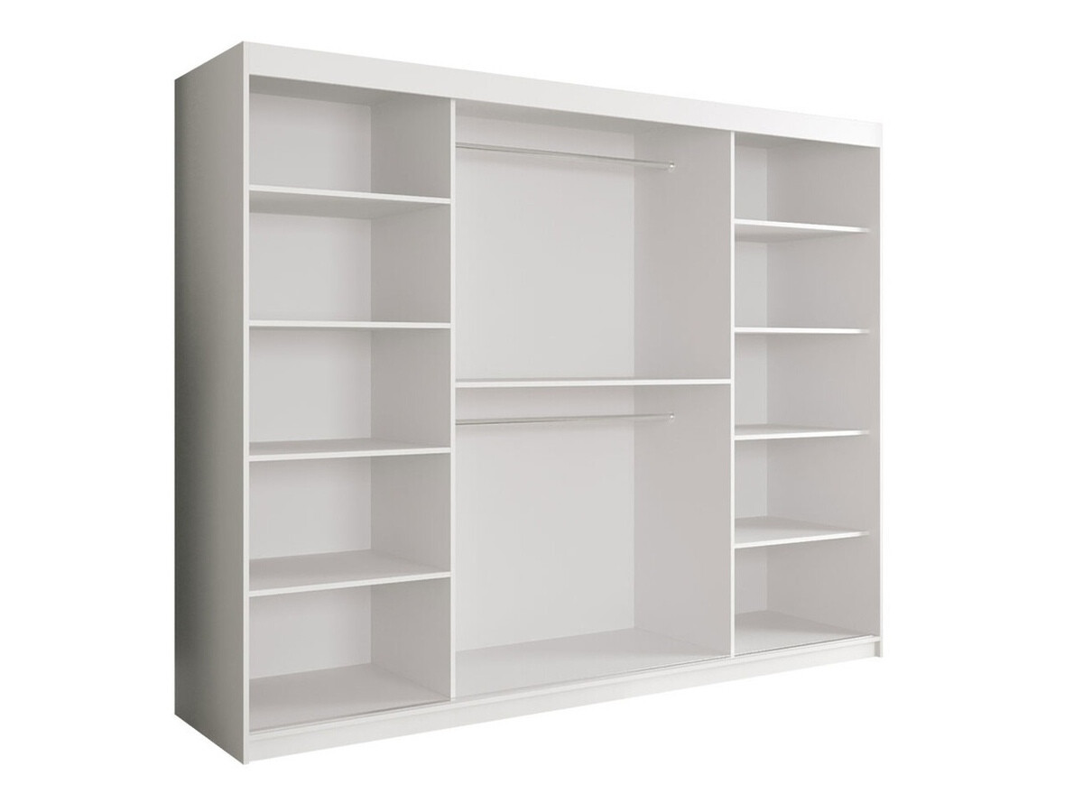 Kledingkast Hartford 263 (Matzwart + Wit marmer)