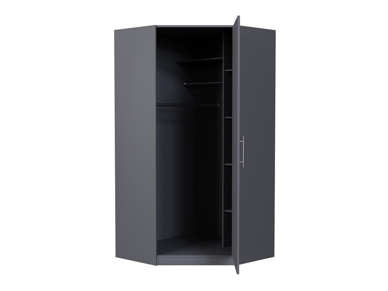 Hoekkledingkast Cavmero 106 (Antraciet)