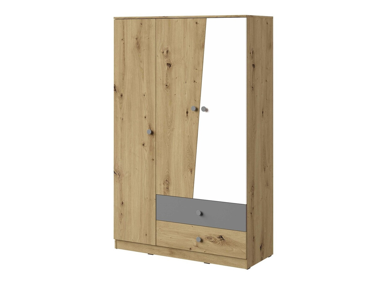 Kledingkast Almira 102 (Artisan eiken + Wit + Grijs)
