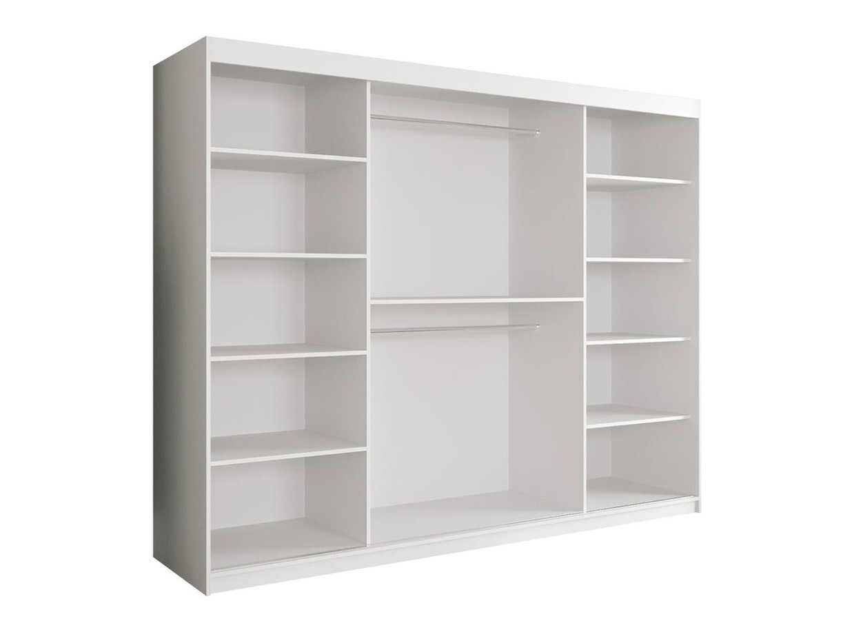 Kledingkast Hartford 245 (Matzwart + Zwart marmer)