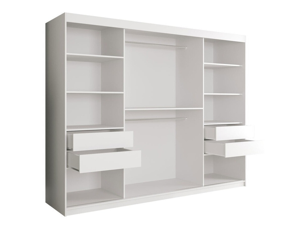 Kledingkast Hartford 245 (Matzwart + Zwart marmer)