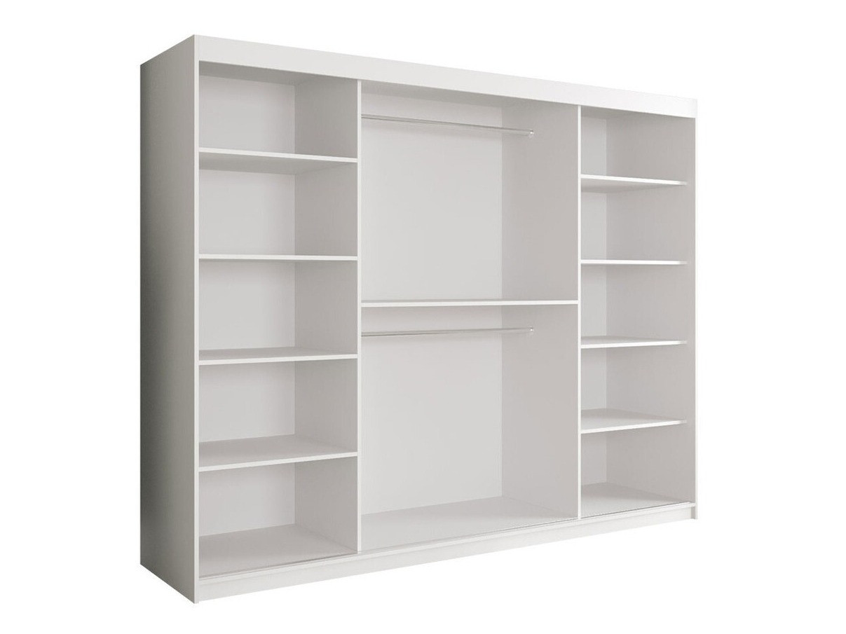 Kledingkast Hartford 251 (Matzwart + Zwart marmer)