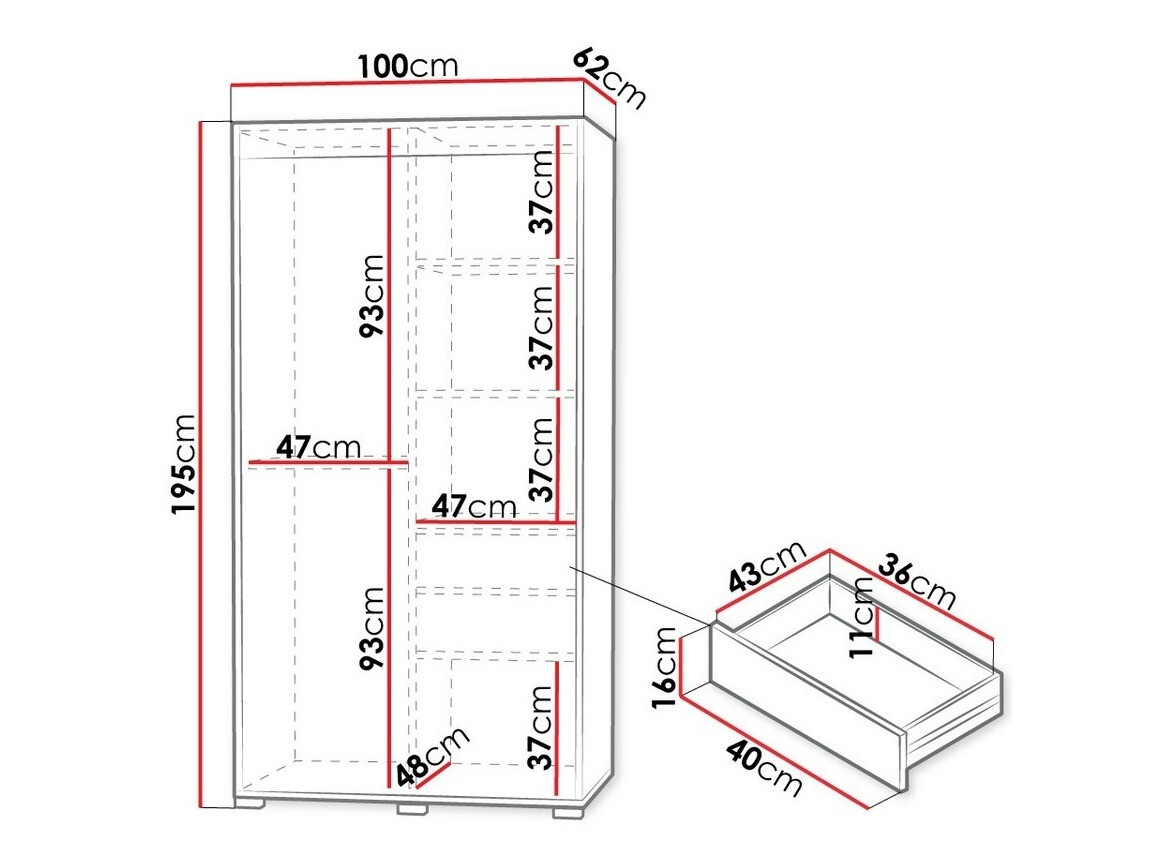Kledingkast Hartford 204