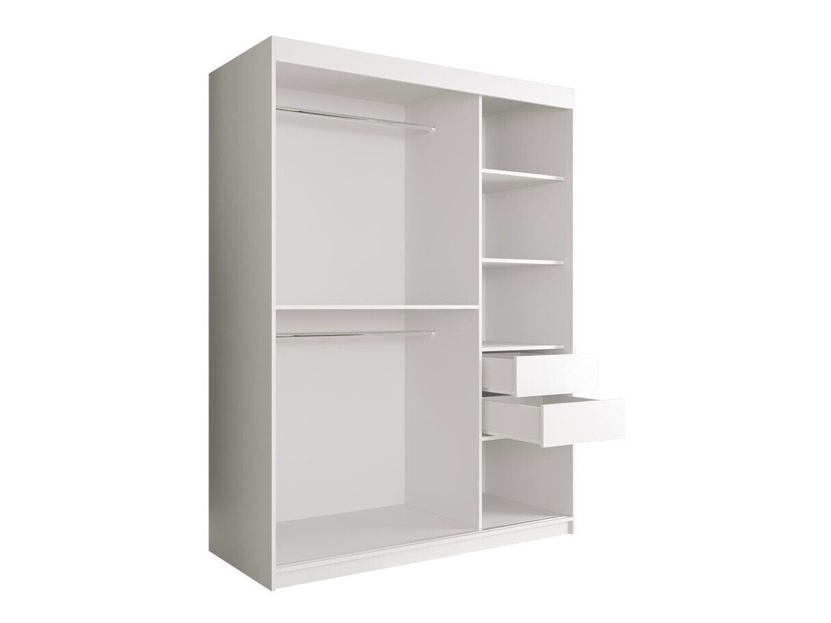 Kledingkast Hartford 260 (Matzwart + Zwart marmer)