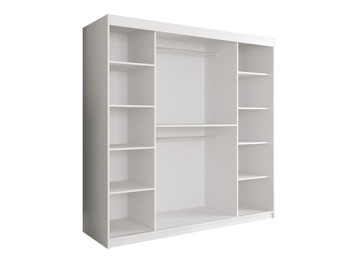 Kledingkast Hartford 262 (Matzwart + Zwart marmer)