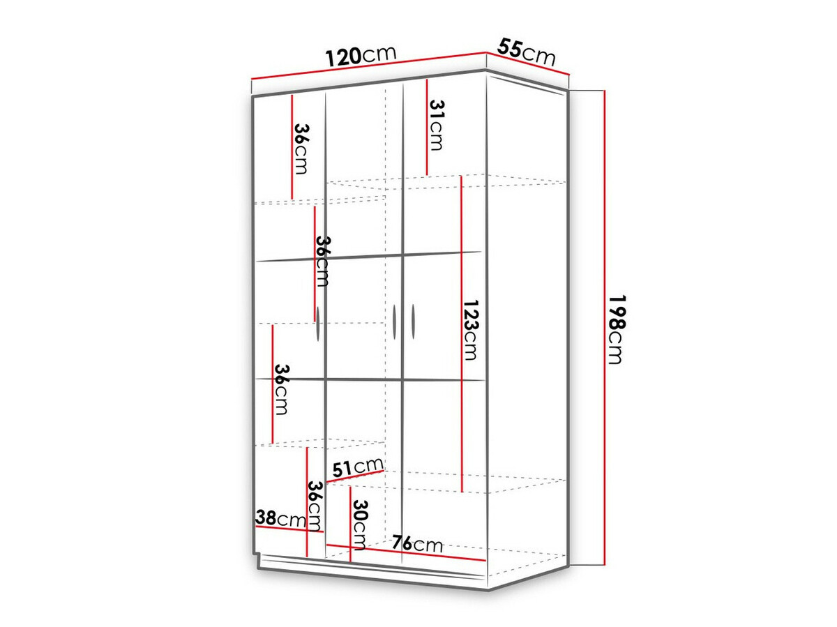 Kledingkast Salmere 108 (Wit + Glanzend wit + Glanzend roze)
