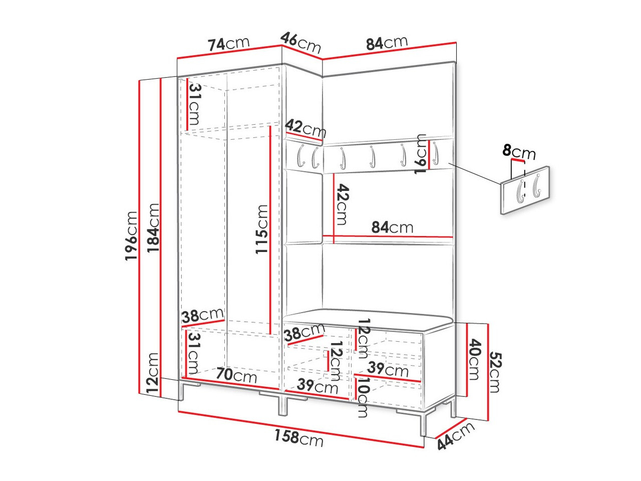 Gangmeubelset Nomal I (Zwart)