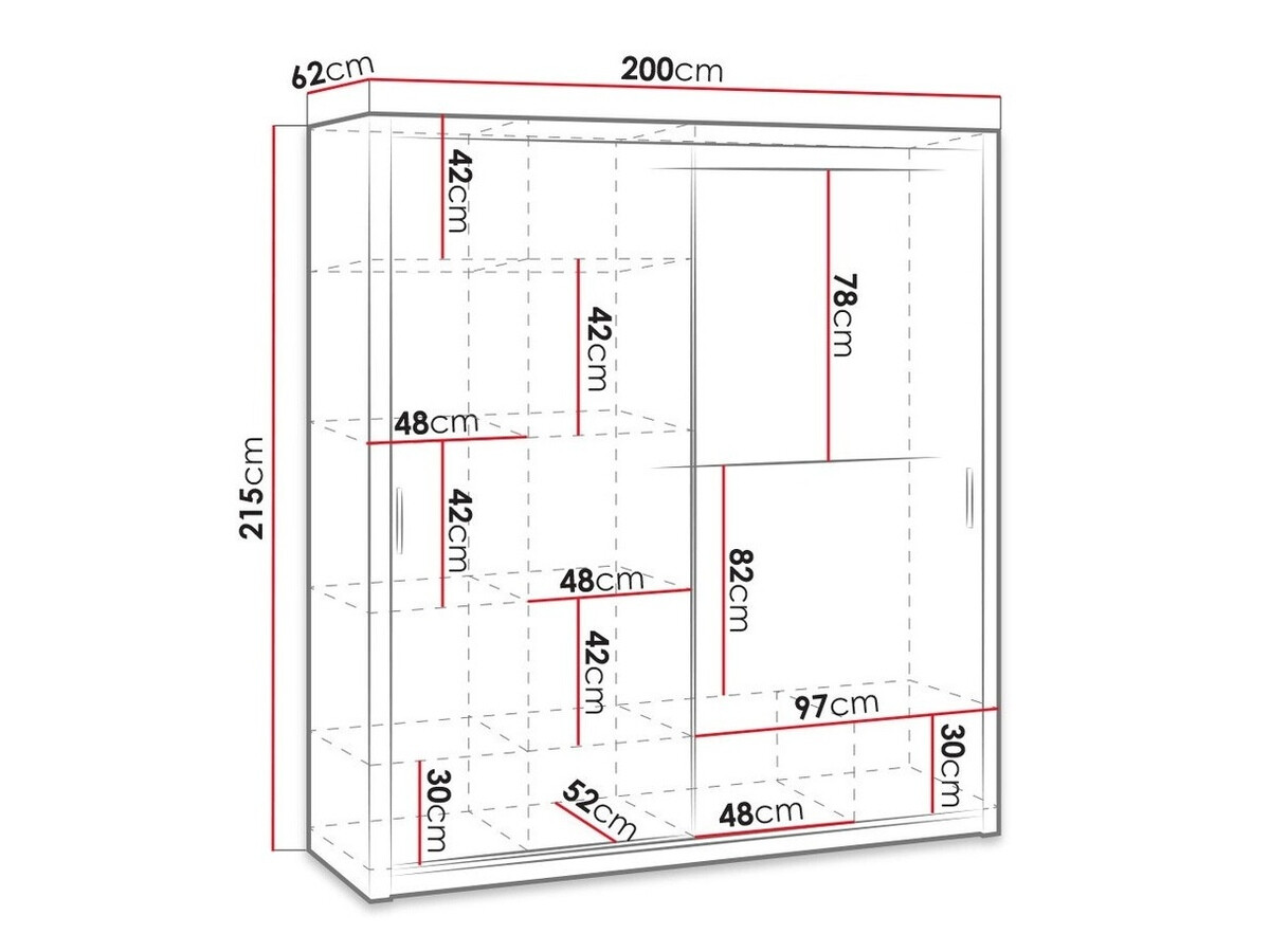 Kledingkast Catromi 107 (Klooster eik)