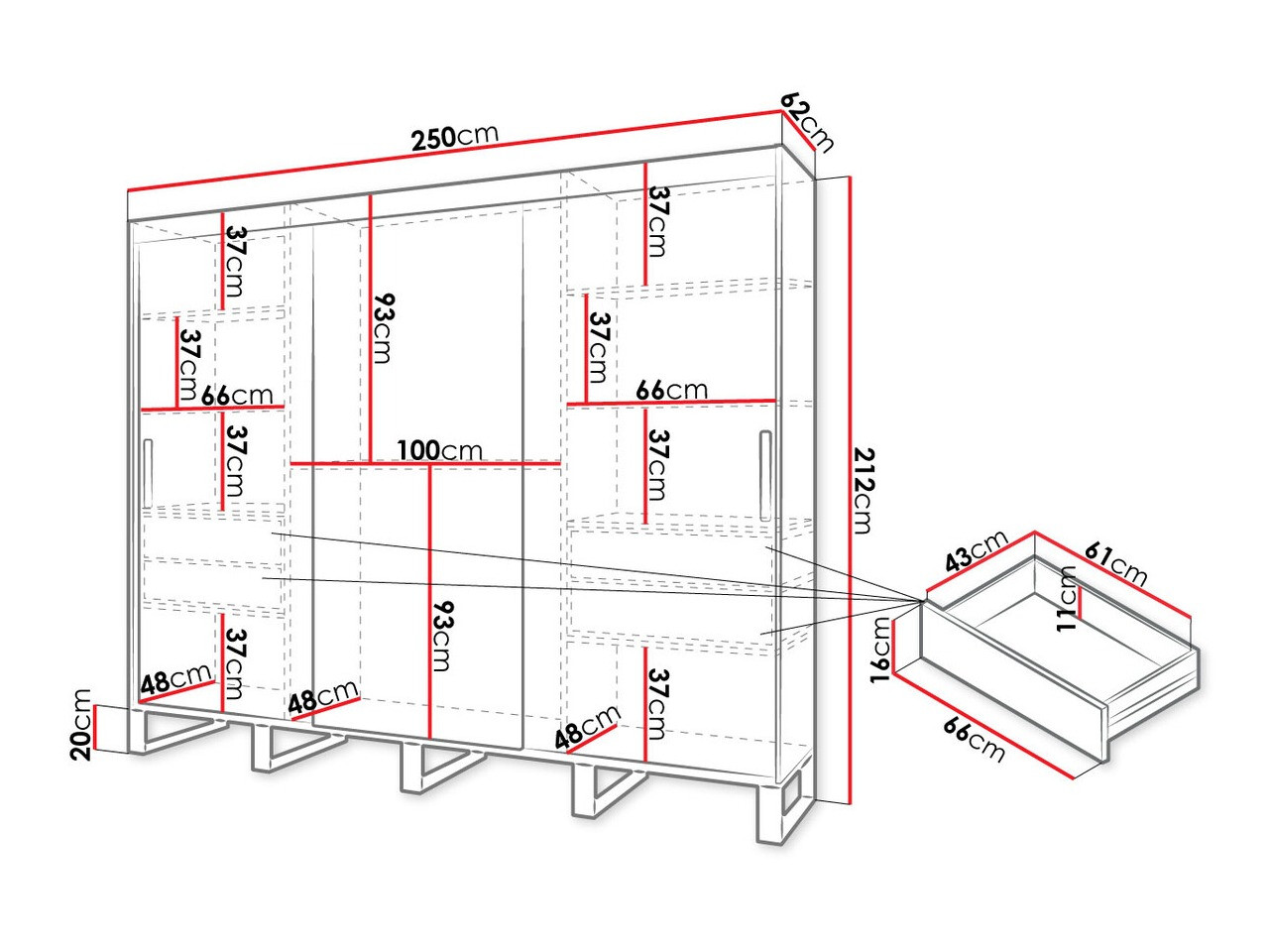Kledingkast Hartford 177