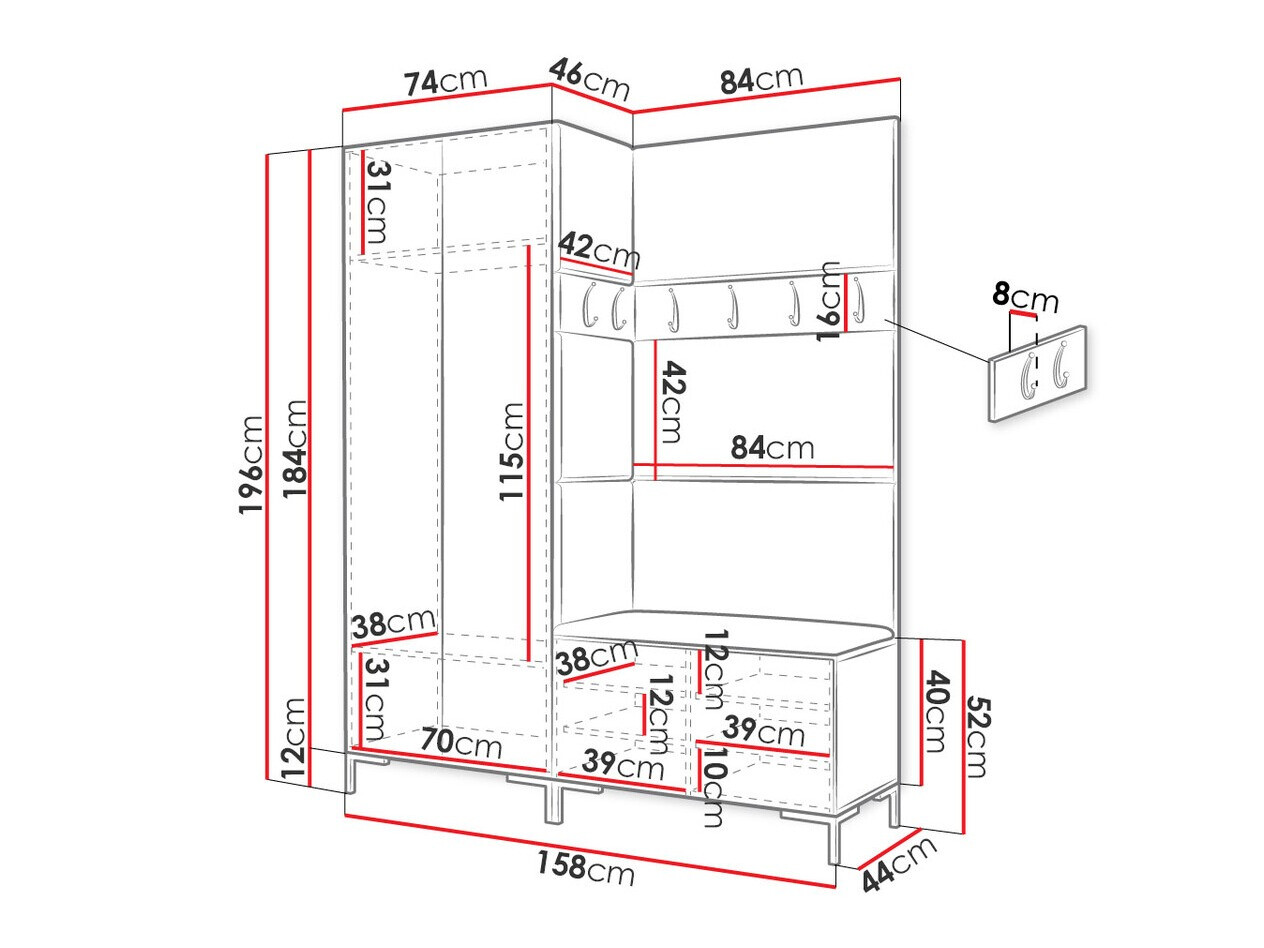 Gangmeubelset Tivsoa 100 (Craft eiken)