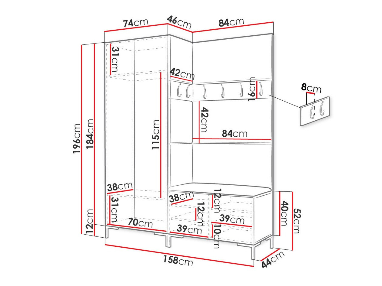 Gangmeubelset Tivsoa 100 (Craft eiken)