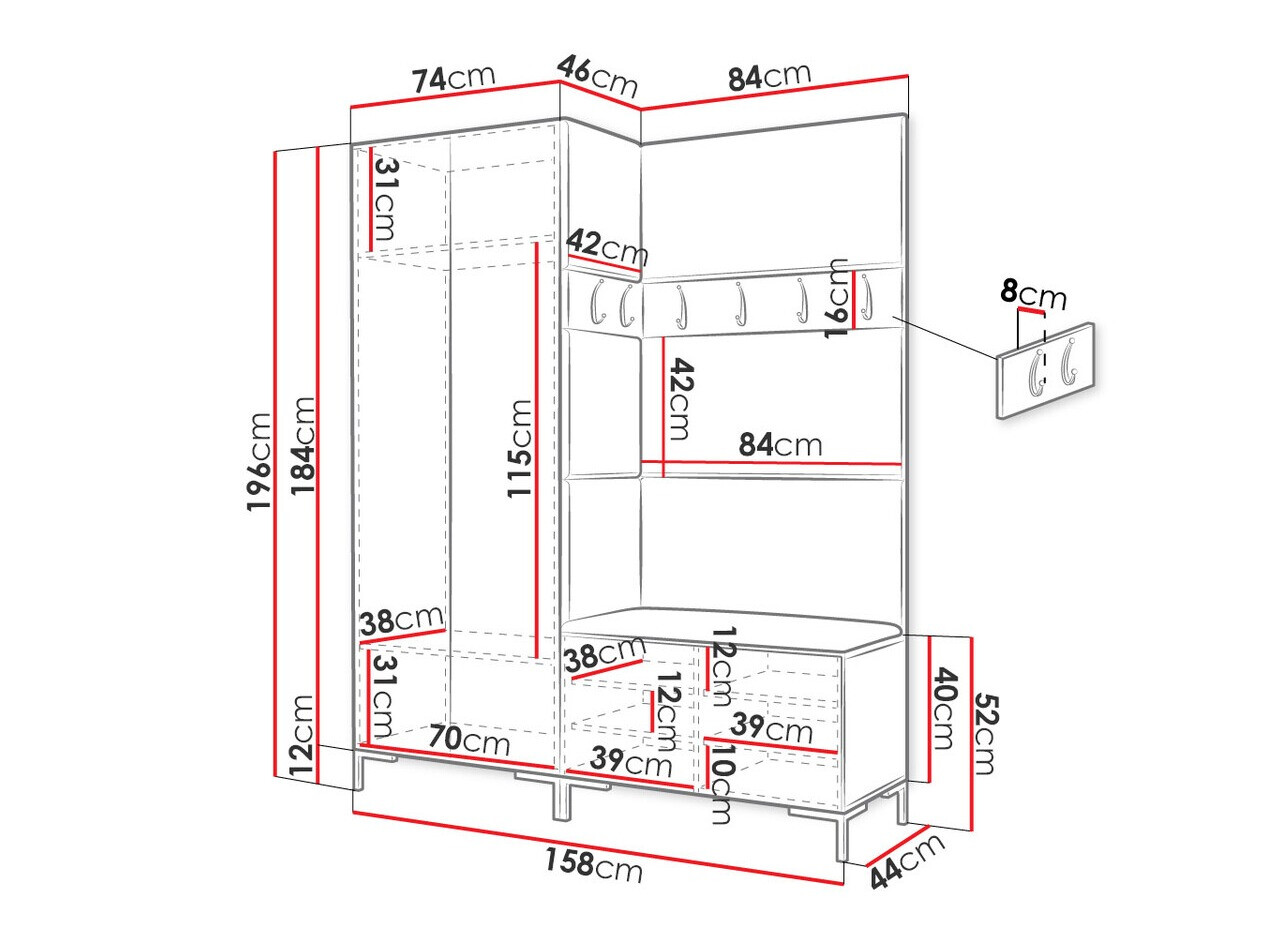 Gangmeubelset Tivsoa 100 (Wit)