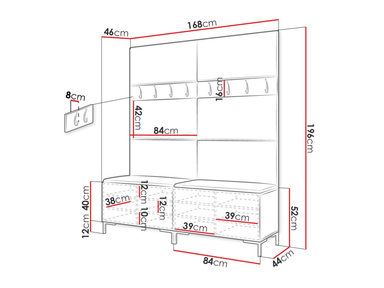 Gangmeubelset Nomal II (Wit)