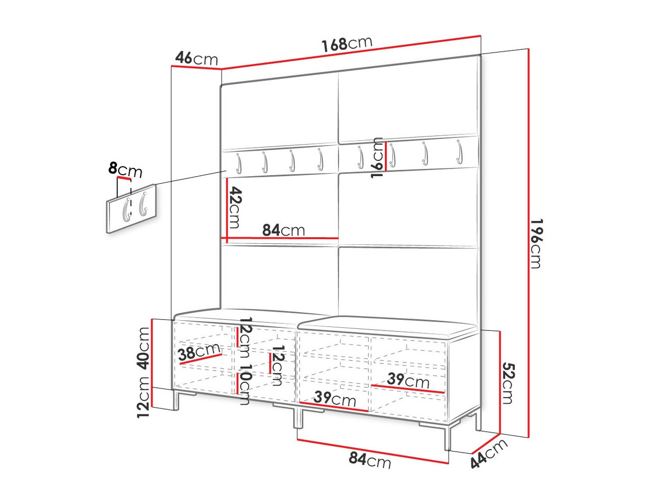 Gangmeubelset Tivsoa 101 (Wit)