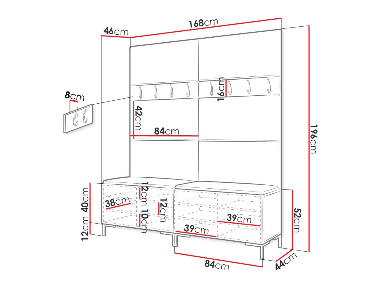 Gangmeubelset Tivsoa 101 (Wit)