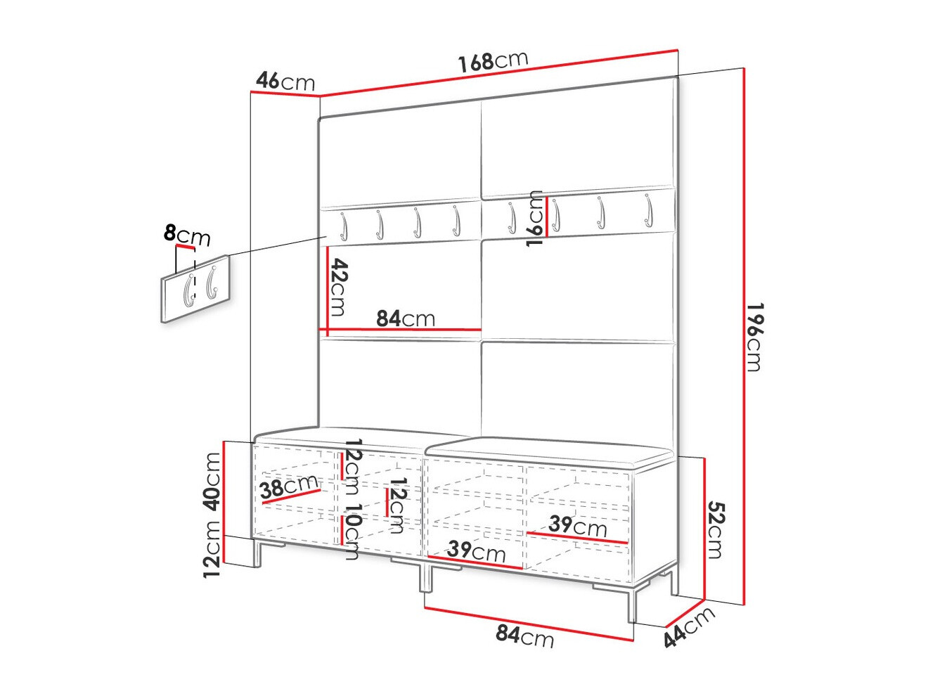 Gangmeubelset Tivsoa 101 (Wit)