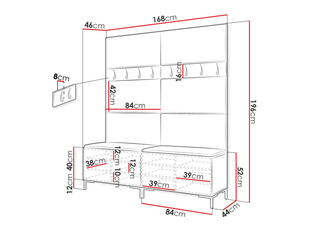 Gangmeubelset Tivsoa 101 (Wit)