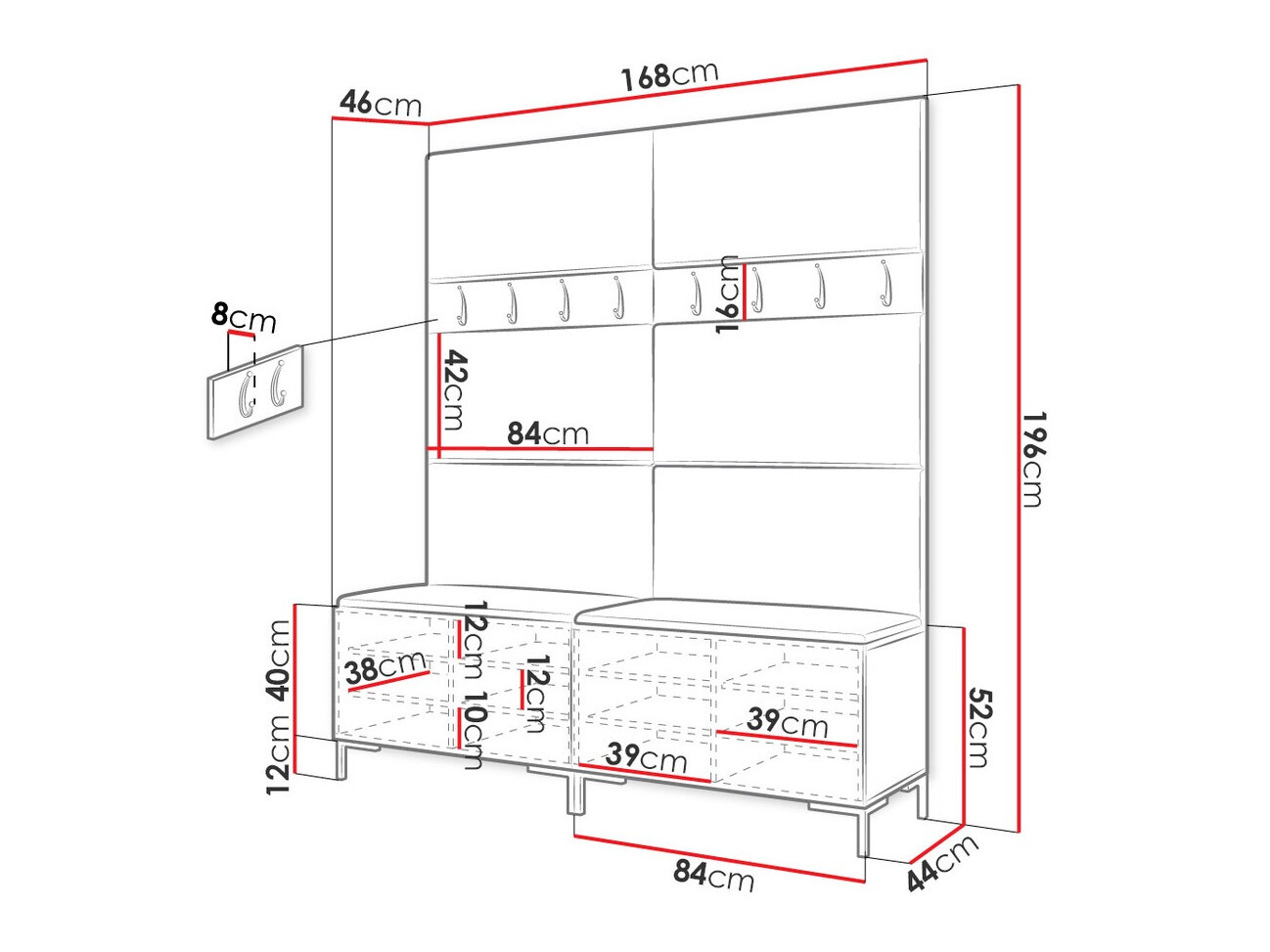 Gangmeubelset Tivsoa 101 (Zwart)