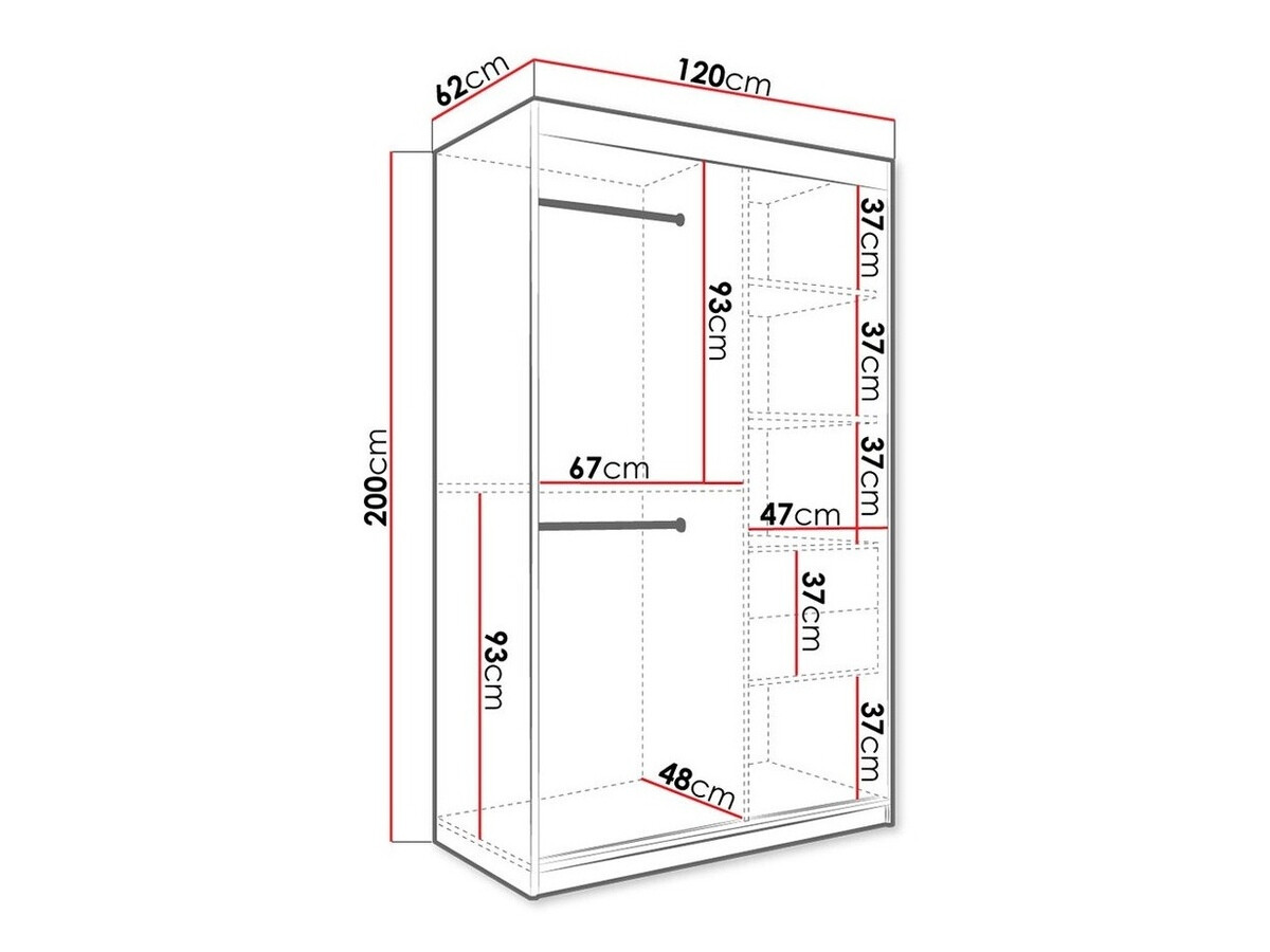 Kledingkast Hartford 247 (Mat wit + Wit marmer)