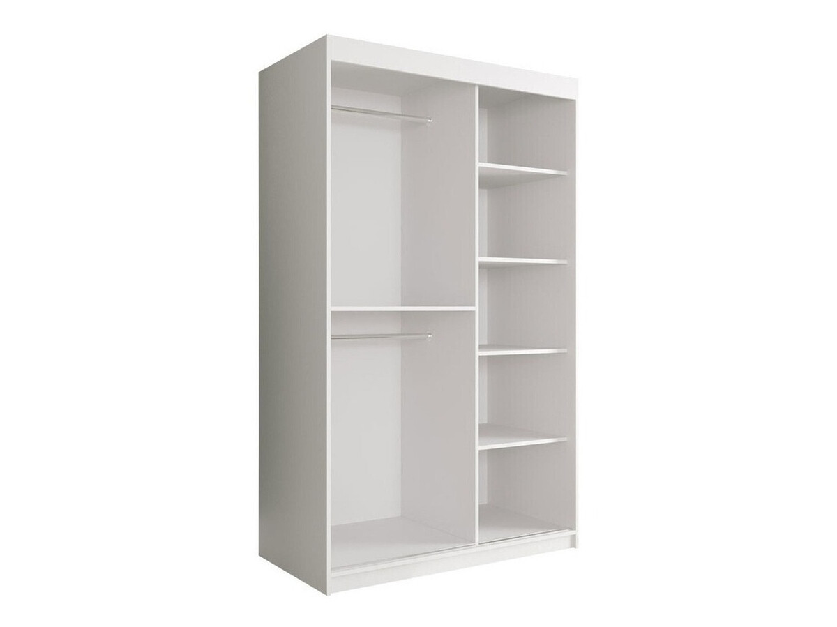 Kledingkast Hartford 247 (Mat wit + Zwart marmer)