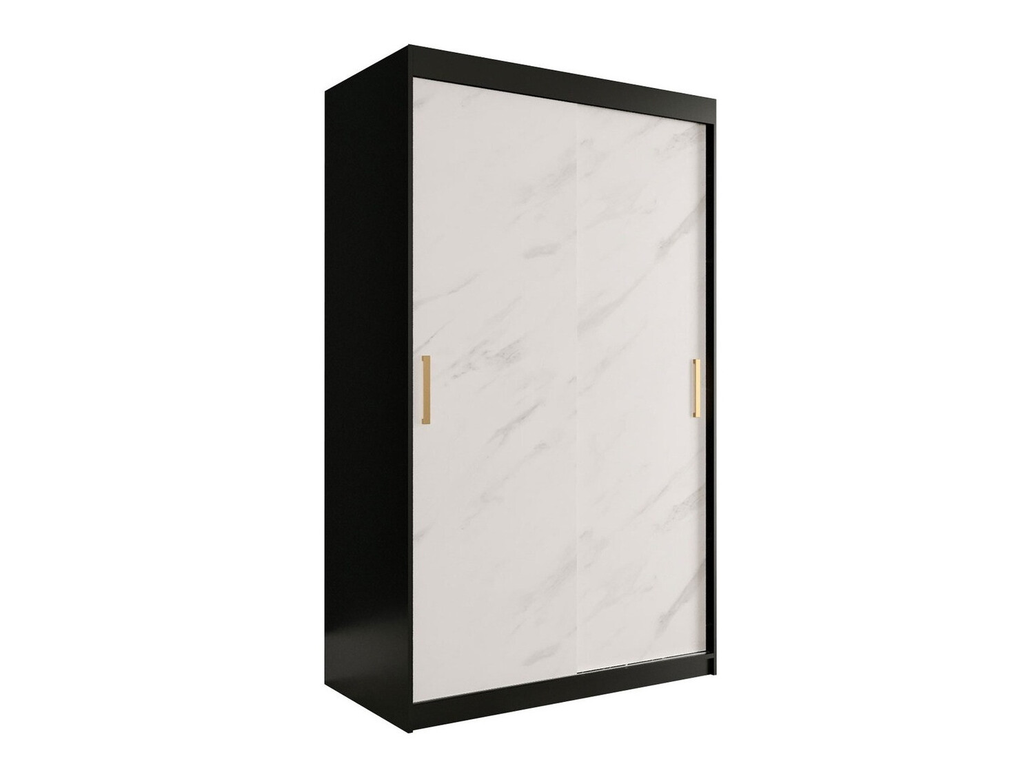 Kledingkast Hartford 247 (Matzwart + Wit marmer)